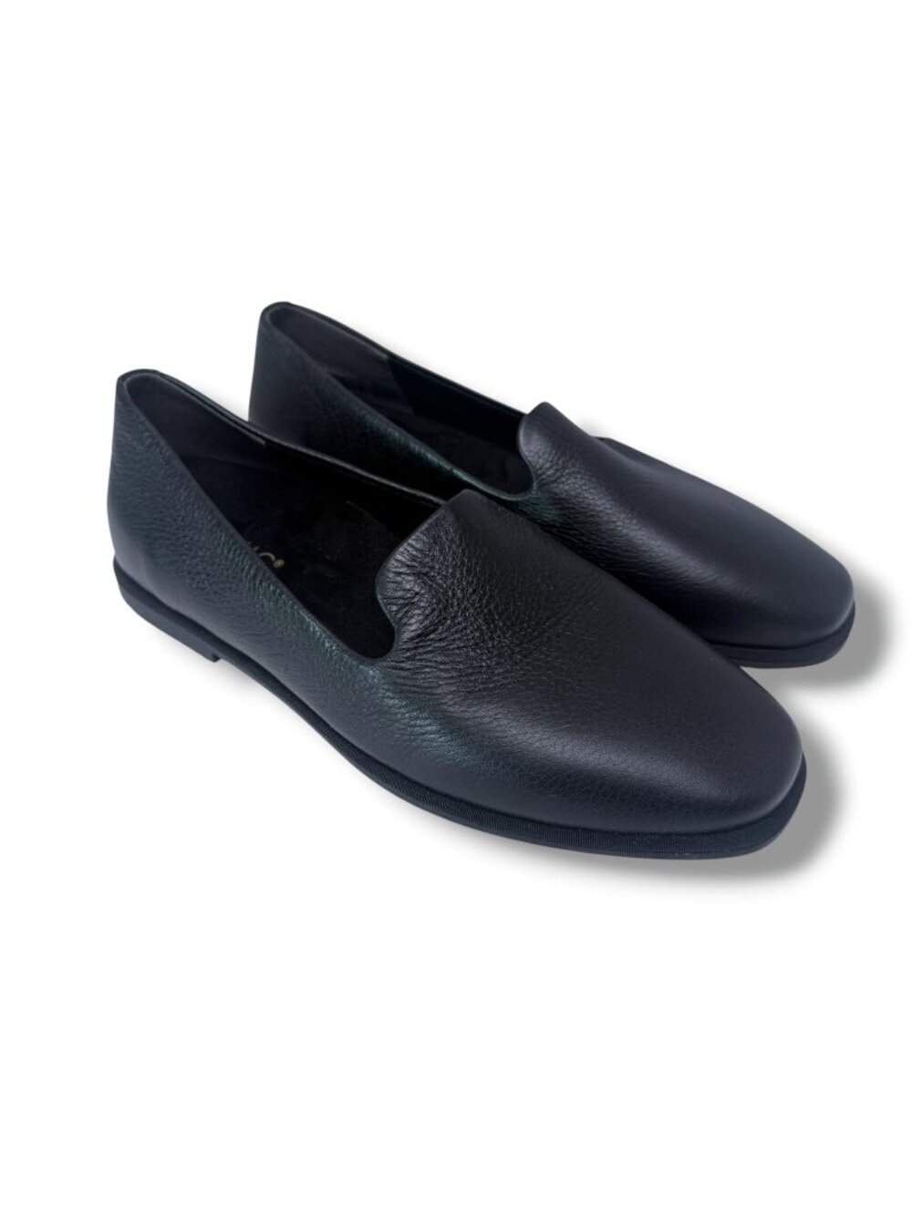 Vionic Black Leather Loafers Womens Sz 8 Smoking Flats Comfort Shoes Casual Work